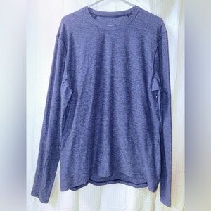 Lululemon Mens Surge Warm Crew Shirt Heathered Blue L Long Sleeve